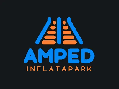 AMPED Inflatapark branding inflatapark kids logo