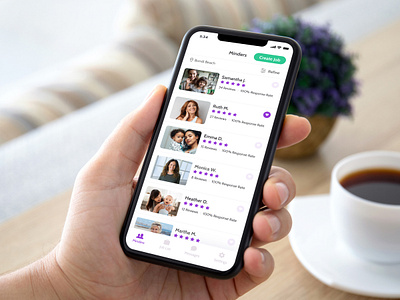 Babysitting App - Babysitter List View app app design appdesign baby babysitting design job job board list list view lists mobile newapp parents profile reviews ui user experience userinterface ux