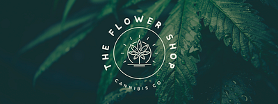 The Flower Shop Dispensary Logo Concept branding design illustration typography