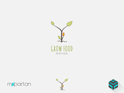 Grow food nation agricultural agriculture cereal crop cultivation dots branding eco gardening ecology logo mark elegant wheel farm farmer logo template field food identity garden logo design green logotype growth harvest health plant healthy market infinite grain