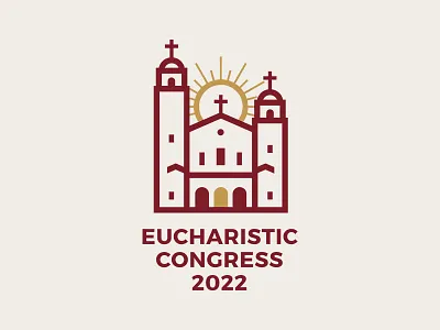 Eucharistic Congress Logo branding building catholic church jesus logo