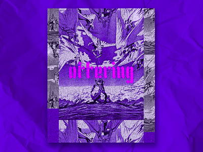 –Offering– abstract anime blackletter blending color genesis illustration neon neon colors offering poster sacrifice type