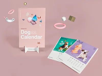 Dog Calendar 2020 3d 3d design calendar design dog dogs graphic design illustrator