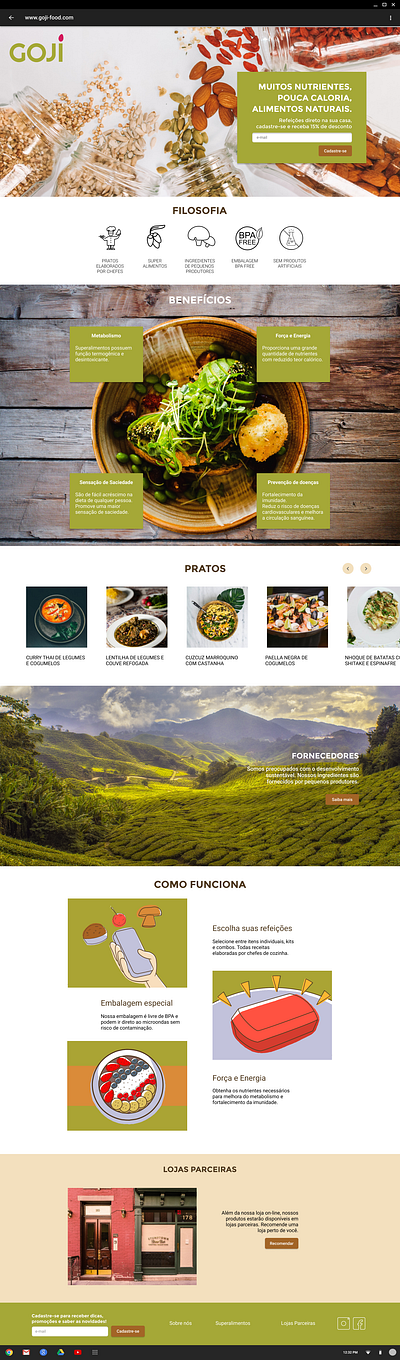 Goji - Landing page design ux