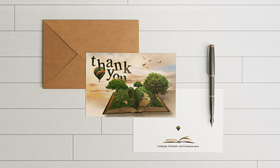 English Department Thank You Card Project composition design invitation layout literature photoshop surrealistic