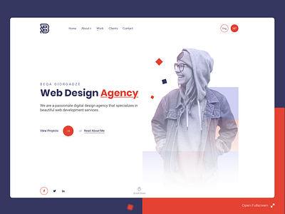 Web Design Agency Landing Page agency landing page agency website clean clean ui design flat interaction landing page minimal ui web web design web development company