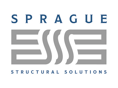 Sprague Structural Solutions blue design gray logo mark pattern piles