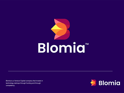 Blomia bloom branding clever colores creative design flower investment logo minimal modern monogram simple technology