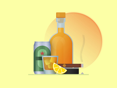 Euphoria Elements affinity affinity designer affinity photo alcohol beer bottle cigar colors heineken illustration liquor minimal shots vector