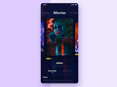 Movies - Interaction design animation app animation cinema app free sketch app free ui interaction interaction design interactions joker app movie movies movies app principle rate movie sketch ui ui ux