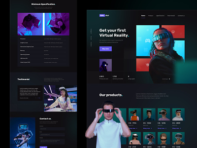 Virtual Reality Landing Page 🧚🏻 ar augmented reality blockchain dark mode device glow in the dark landing page landingpage magic meta metaverse nft non fungible token ui virtual reality virtual world vr web web design website