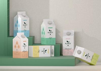 Branding & Packaging Design / Planty 🌱 brand identity branding drink logo logo design milk minimal natural organic packaging packaging design