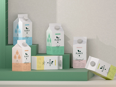 Branding & Packaging Design / Planty 🌱 brand identity branding drink logo logo design milk minimal natural organic packaging packaging design