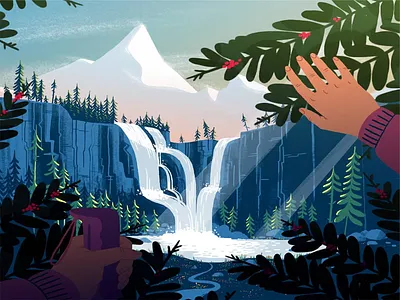 waterfall view animation branding design icon illustration logo minimal typography vector web website