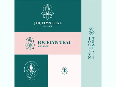 Unused Logo Concept for Jocelyn Teal Massage boutique logo branding branding design logo logo system rose teal unused logo