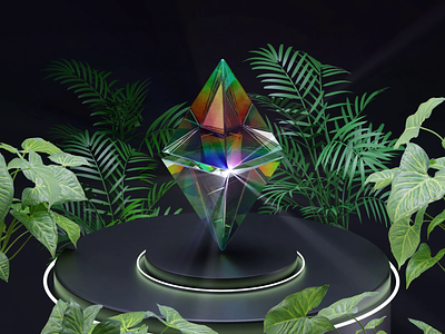 Ethereum Diamond 3D 3d 3d art animation blender c4d crypto diamond ethereum minimalist motion graphics natural plants render