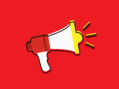 Megaphone icon illustration megaphone red megaphone red megaphone