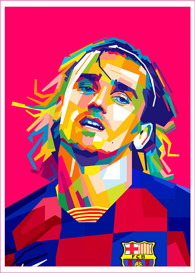 antoine griezman abstract abstract art abstract design antoine griezman beautiful colorful colors geometric illustration popart sport sports wpap