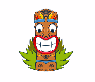 Tiki dude alko alkoreiel design digital illustration isio rizado logo procreate summer tiki