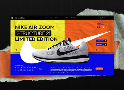 Nike Air Zoom Structure 21 - Landing Page Concept colours concept fashion gradients graphicdesign landing design landingpage limited nike nike air nikeair nikezoom shoes sneakers style texture typogaphy web webdevelopment website