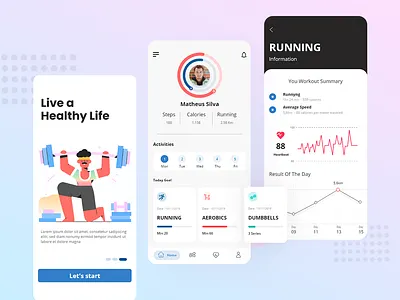 fitness app design adobexd app clean design design app fitness app graphic design illustration interface minimal mobile ui user interface design ux web