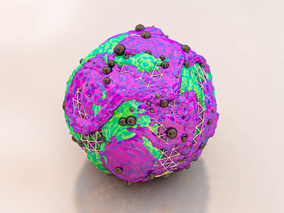 Slime in a Cage abstract animation art c4d c4dfordesigners cinema 4d cinema4d colorful gold golden hue loop looping mesh particles reflective saturation sphere sticky sweet