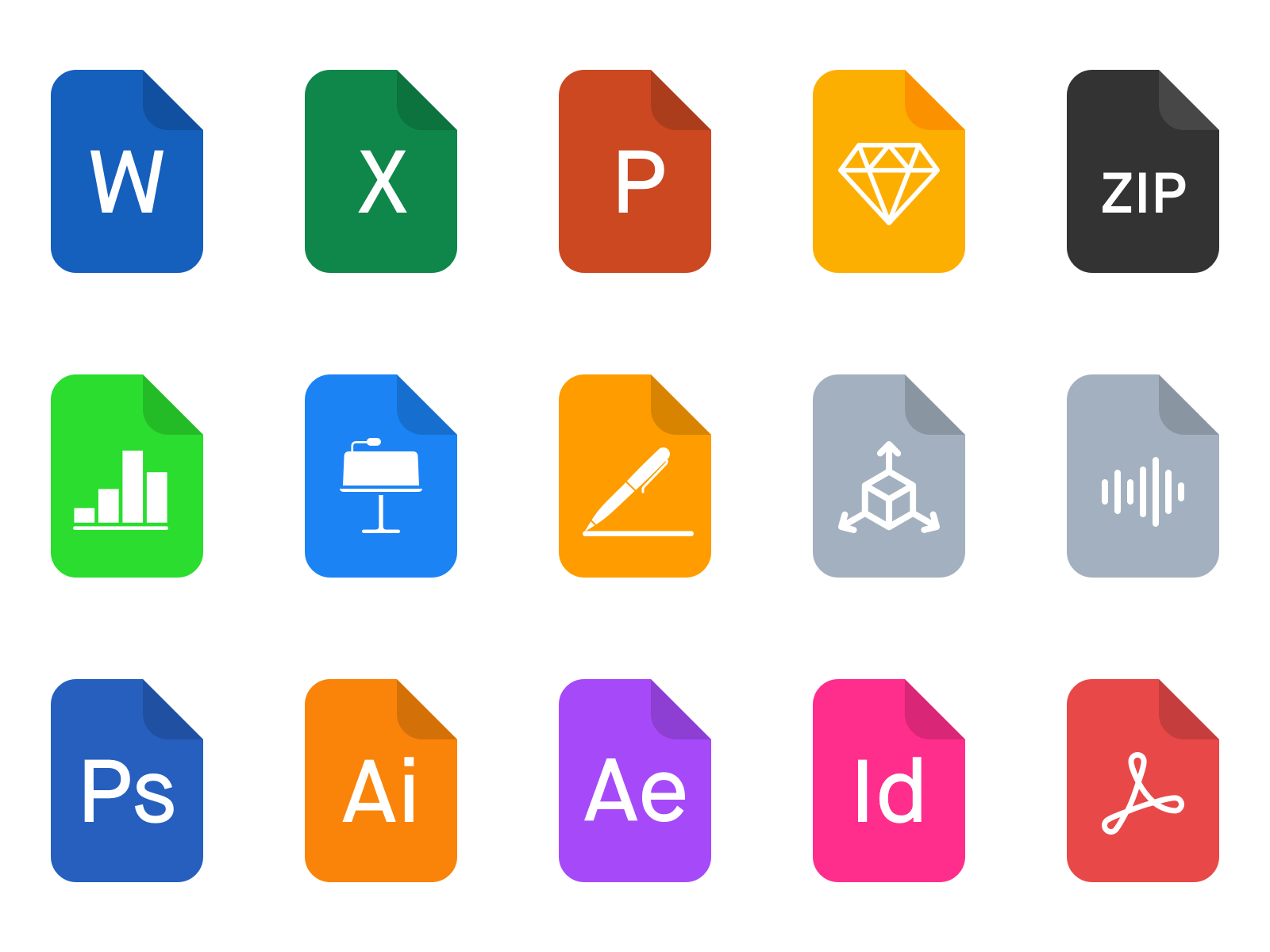 Attachment icons for Navigator attachments files filetype icon set icons