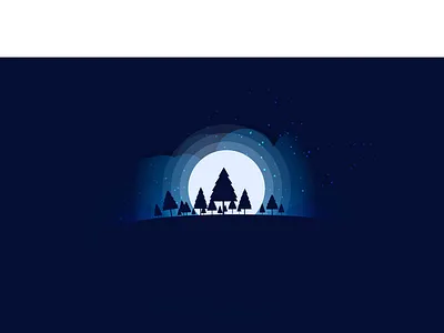 Night Tree illustration moon night trees