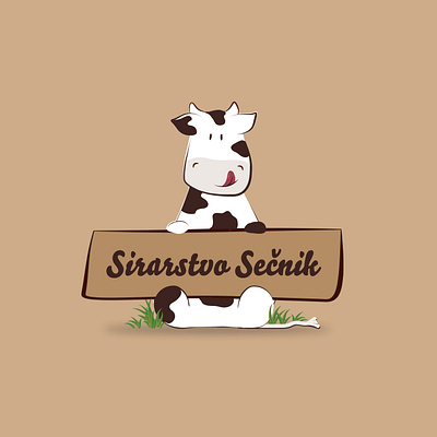 Sirarstvo Secnik Illustration animal branding cow design happiness happy illustration illustration art illustrator logo logo design logotype milk packaging vector