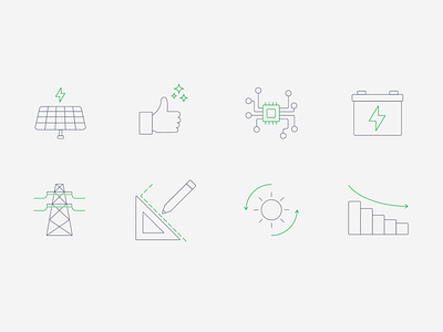 Solar energy icon set energy icon icon design iconography icons iconset illustration solar solar energy ui ux vector web