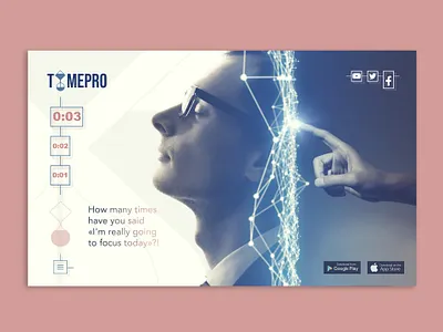 landing page for timepro app app landing page time web design