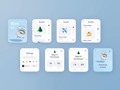 🎄Holiday Countdown Smartwatch App animation app apple watch card clock countdown daily freelance freelance designer ios livestream minimal numbers prototype smartwatch teach ui ui design ux watch