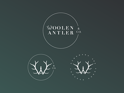 Woolen Antler & Co. Logo And Marks antler branding design foraged graphic design handcrafted logo mark w