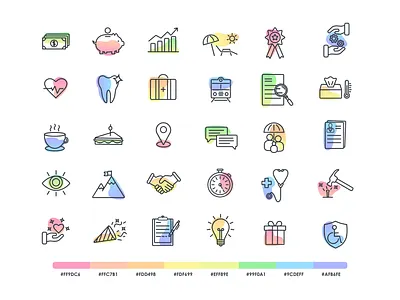 Benefits/HR/business icon set benefits business color icons gradient gradient icon icon icon set outline rainbow