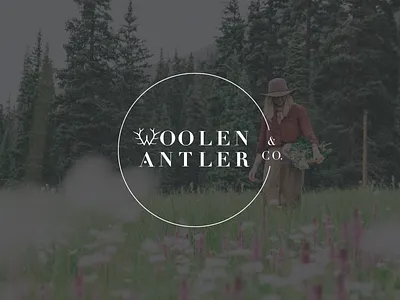 Woolen Antler & Co. antler branding design foraged graphic design handcrafted w