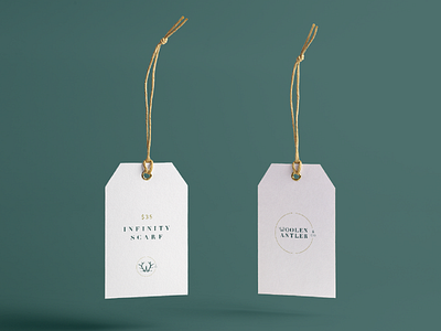Woolen Antler & Co. Hangtag Design antler branding design graphic design handcrafted hangtag w