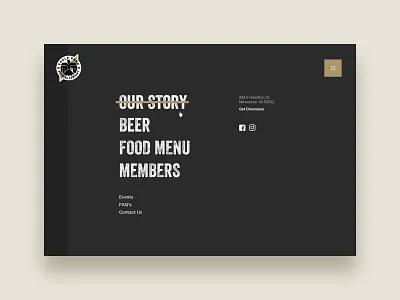Brewery Menu brewery dark mega menu menu navigation website wisconsin