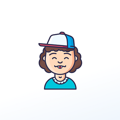 Dustin 80s 80s style boy character cute dustin dustin henderson fanart icon illustration netflix outline stranger things trucker hat