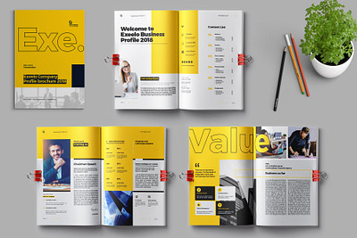 EXE Company Profile 2020 annual report annual report brochure bifold brochure booklet brand branding brochure business corporate indesign