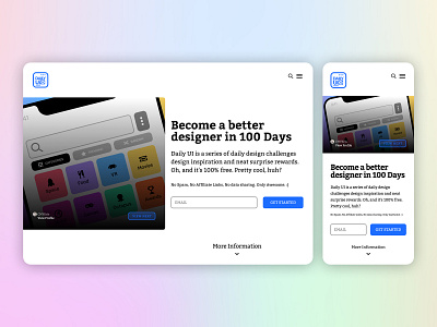 Daily UI #100 - Landing Page Re-design daily 100 daily 100 challenge daily ui design landing page mobile responsive tablet ui ui design ux visual design
