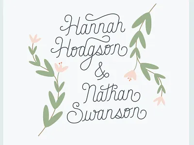 Custom Monoline Type for my Wedding Invitations custom lettering customtype design floral design floral details floral embelishment handlettering illustration minimal monoline monoline lettering mononline custom type romantic lettering wedding design wedding invitations