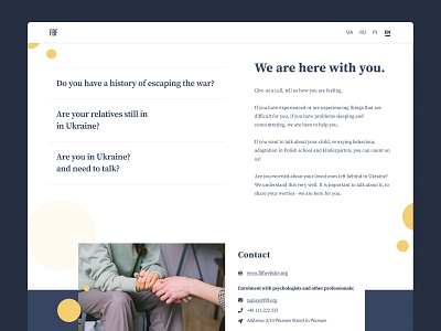 #TechToTheRescue - We are here with you contact different foundation headings help poland rescue tech to the rescue ukraine web desigm website white why section yellow