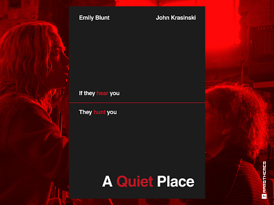 A QUIET PLACE - Minimalist Swiss Style Movie Poster design emily blunt graphic design helvetica horror movie john krasinski minimalistic movie art movie poster movies mute poster design silence swiss style synthesis typography