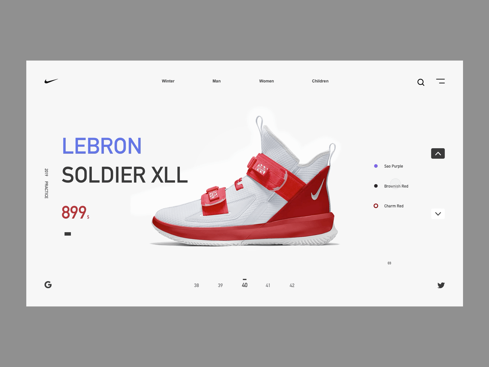 Nike concept website design app branding flat ui website