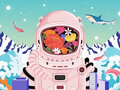 Interstellar exploration 插画 插画设计 色彩 设计 颜色
