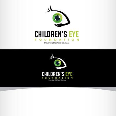 Children Eye Care Logo branding care children design eye foundation green icon illustration logo vector