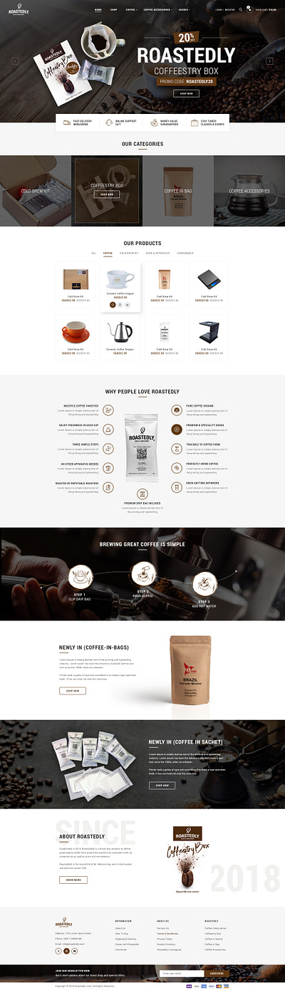 Rostedly coffee store animation app art branding creative design flat illustration illustrator minimal type typography ui ux