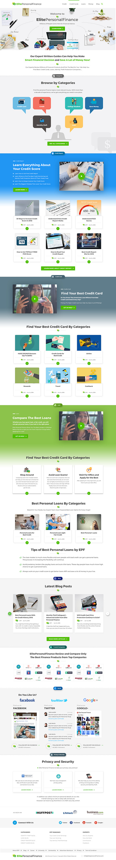 Elite Personal Finance Blog UI design animation app blog design finance illustration illustrator minimal money student type typography ui uiux ux