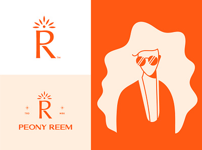 PR flowers shop brand branding flower identity illustration logo logomark logotype love mark minimal monogram orange p logo r logo simple typography