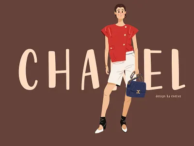 people- practice bag chanel design drawing girl illustration paint practice typography wear